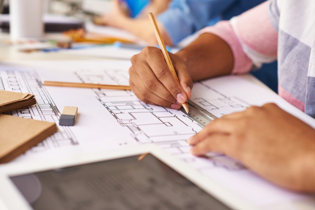 School pupil completing engineering activity