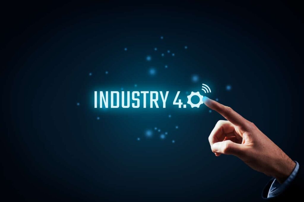 Someone pointing at the words Industry 4.0